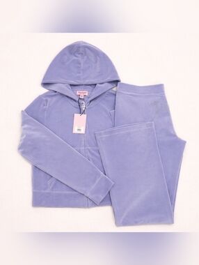 Juicy Couture Lavender Haze Velour Tracksuit - Hoodie & Pants - XL